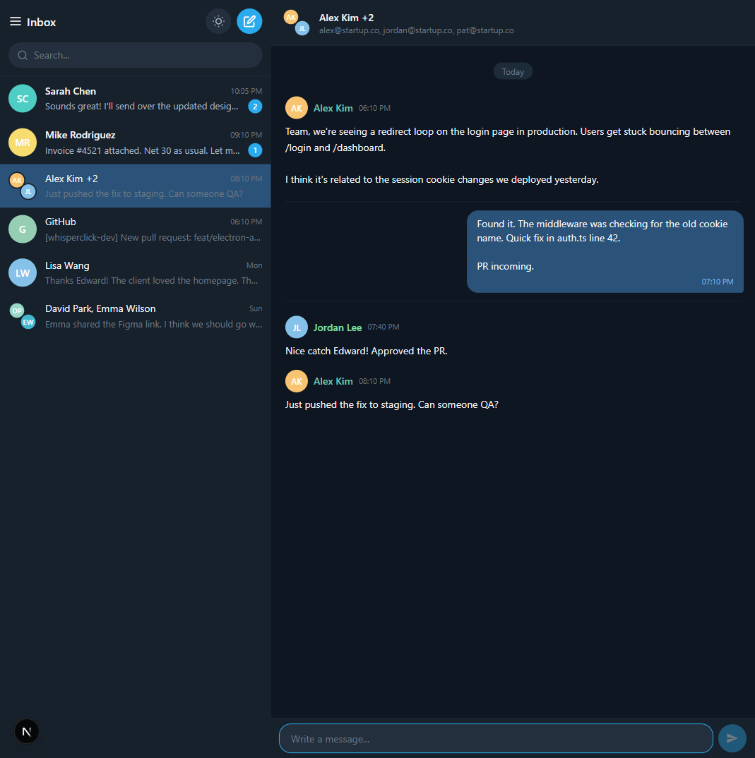 ChatMail group conversation